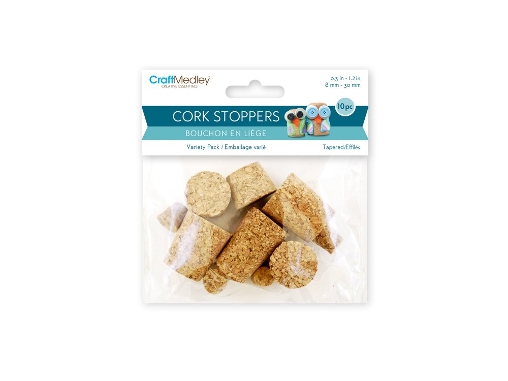 Craft Medley GC035 Cork Stoppers x10 Sizes, Assorted 10/Pkg