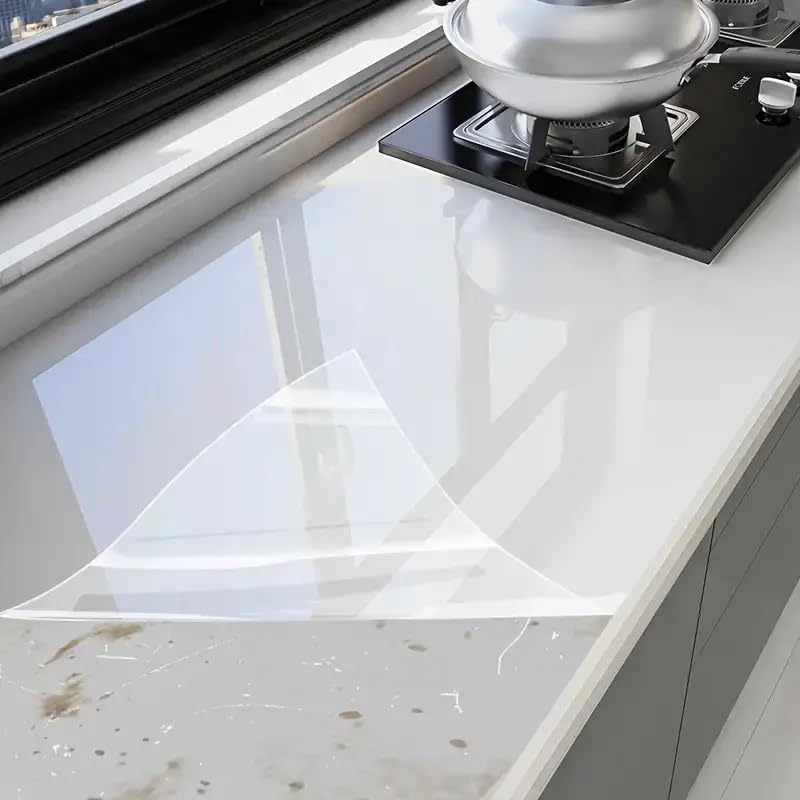 HAPPYMATES Table Top Film AntiScratch,Heat Resistance for Dinning Table Countertop Self Adhesive Tablecloth Vinyl Sticker (2 Fe