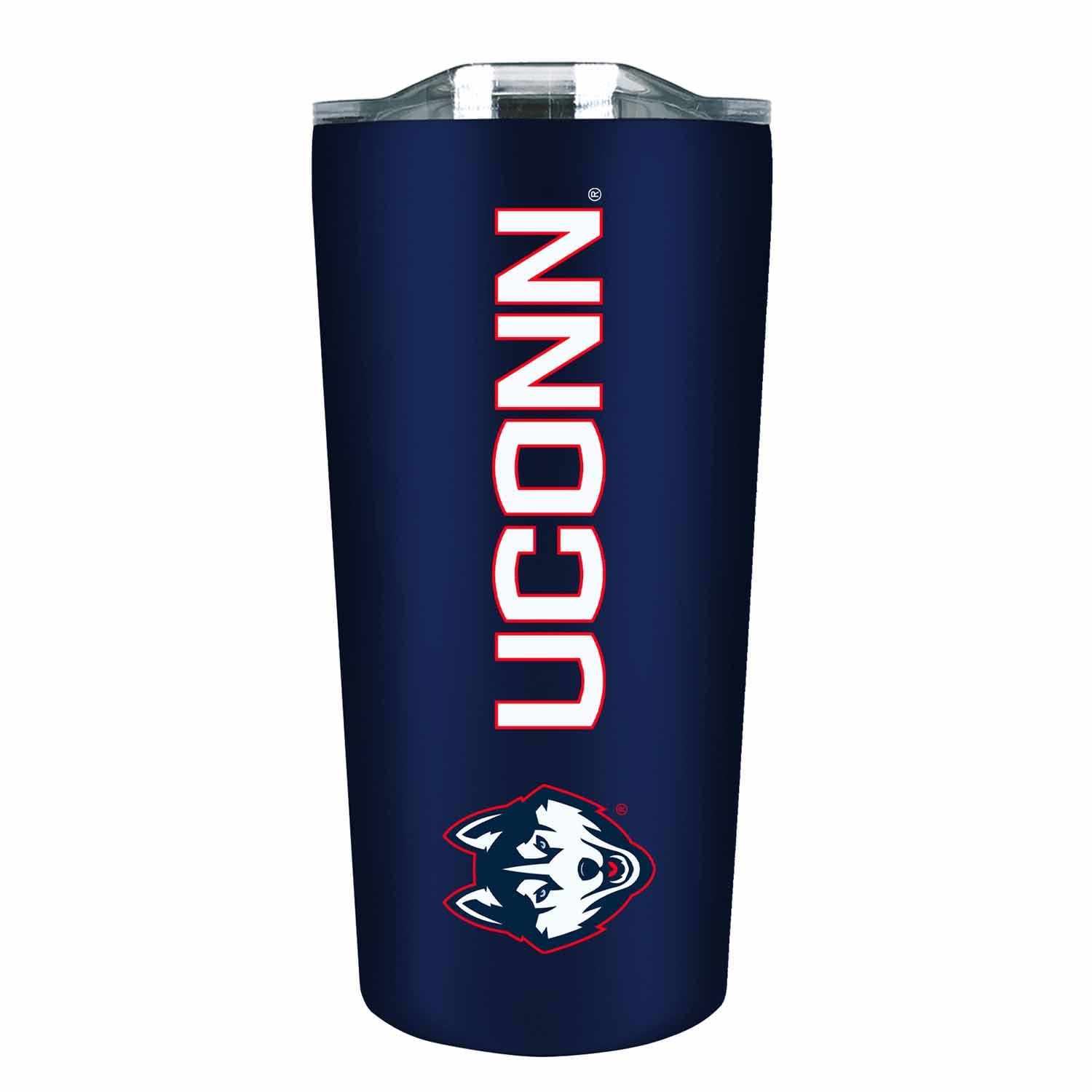 Campus Colors NCAA Stainless Steel Tumbler perfect for Gameday - 18 oz - Double Walled - Keeps Drinks Perfectly Insulated (UCONN