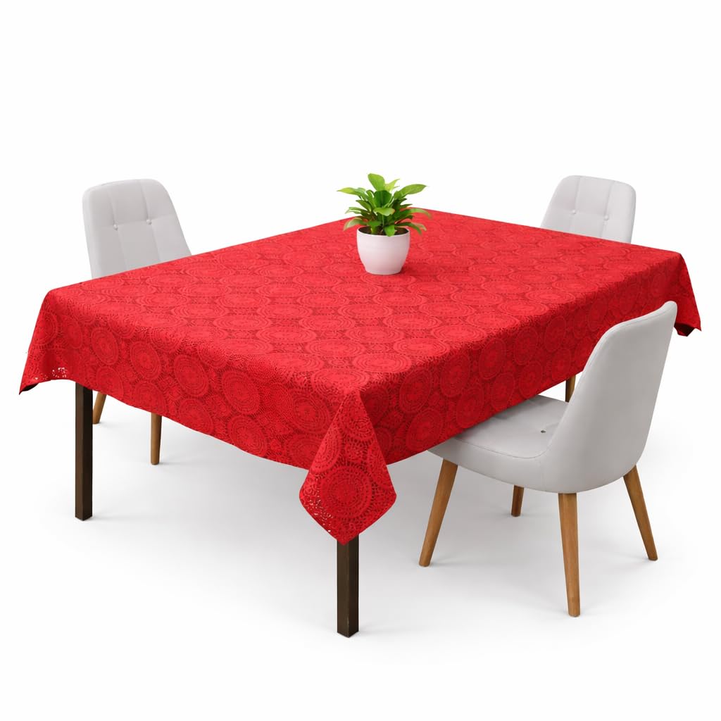 THE LIONS SHARE 24 Seater PVC Table Cover; Beige & Brown Squares; Anti Slip; 40x60 Inches; 4 Seater Center Table Cover. Tls10