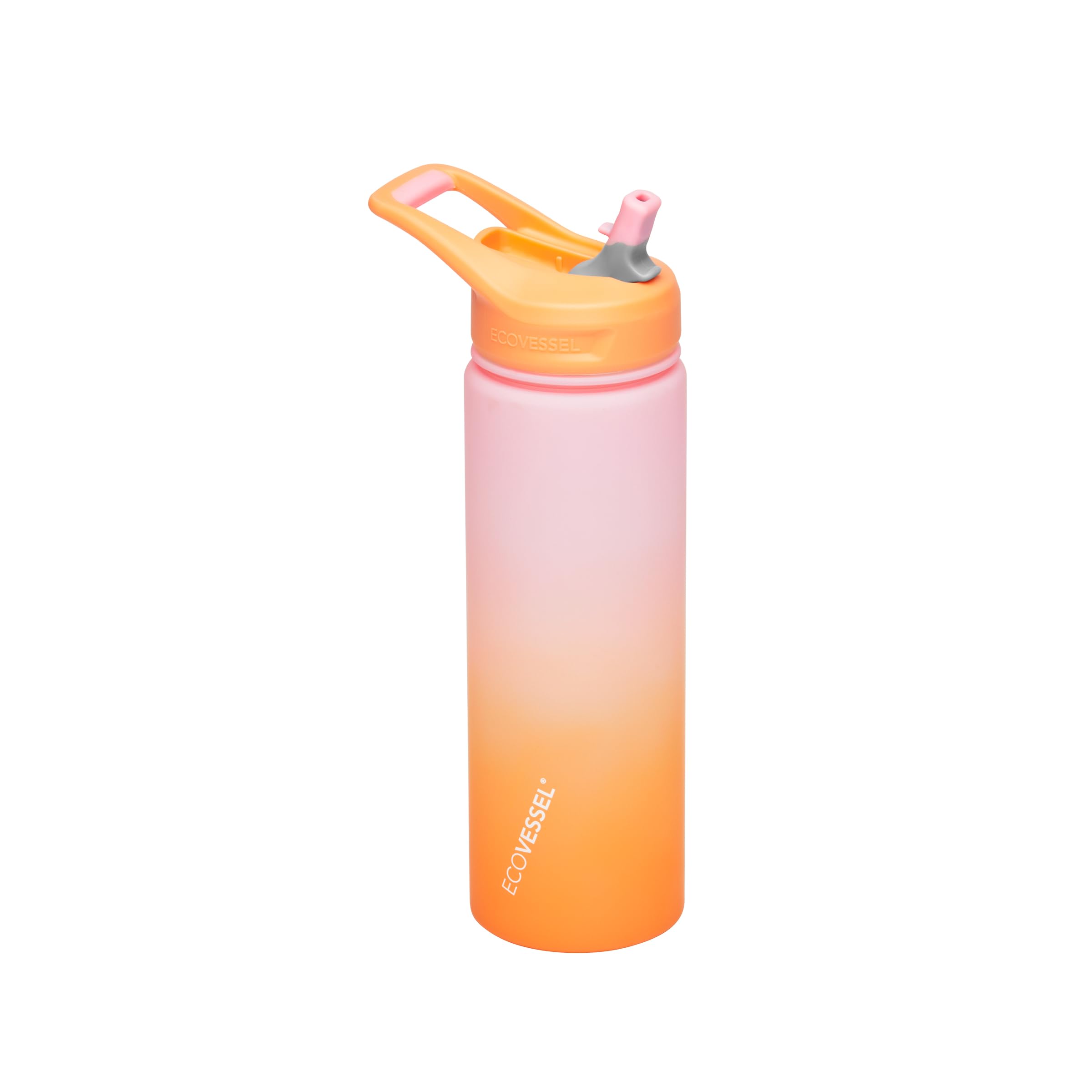 EcoVessel Wave 24 oz Tritan Sports Water Bottle Coral Sand