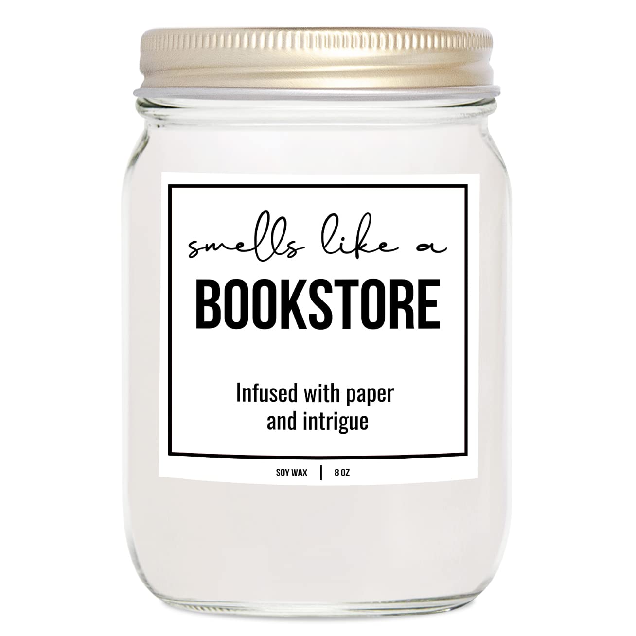 YouNique Designs Bookstore Candle - Soy Candles for Home Scented Book Lovers Gifts, Funny Book Candles Gifts for Women, 8 oz, Gi