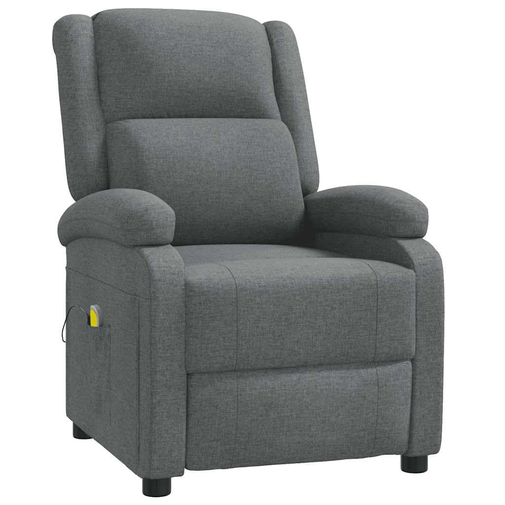 vidaXL Massage Chair with Manual Recline - Dark Gray Fabric, 6-Point Vibration Massage, USB-Powered with Remote, Cozy Armrests-Used Condition