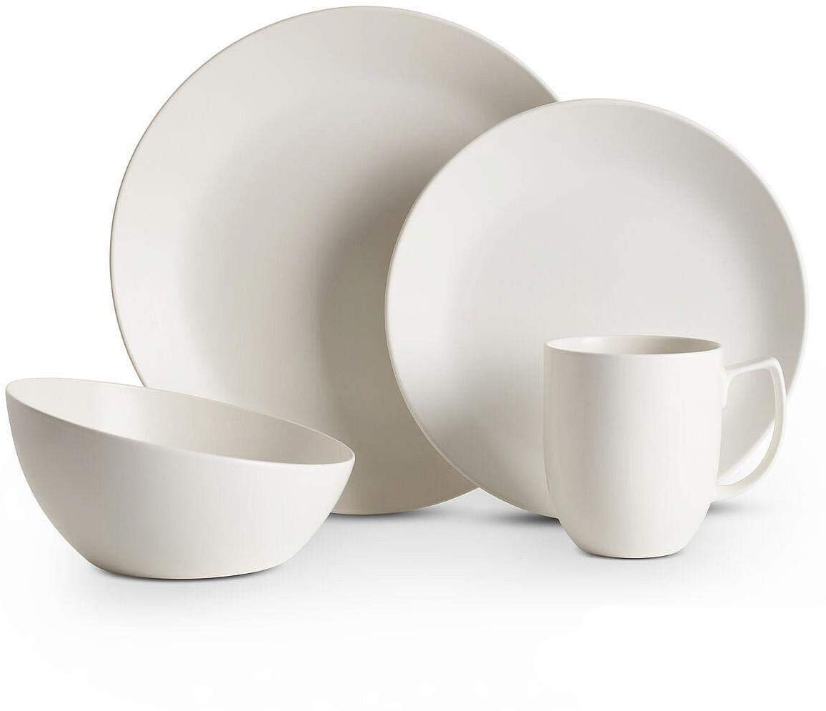 nambe Orbit 4-Piece Dinnerware Set | Place Setting for 1 | Stoneware Dishes | Includes Dinner and Salad Plates, Coffee Mug, and