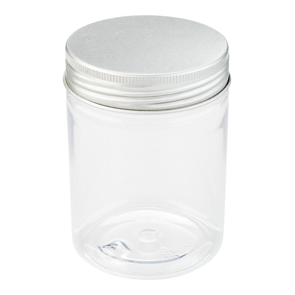 Restaurantware 8.5 Ounce Plastic Mason Jars 100 Airtight Food Storage Jars - Aluminum Lids Included Round Clear Plastic Kitchen