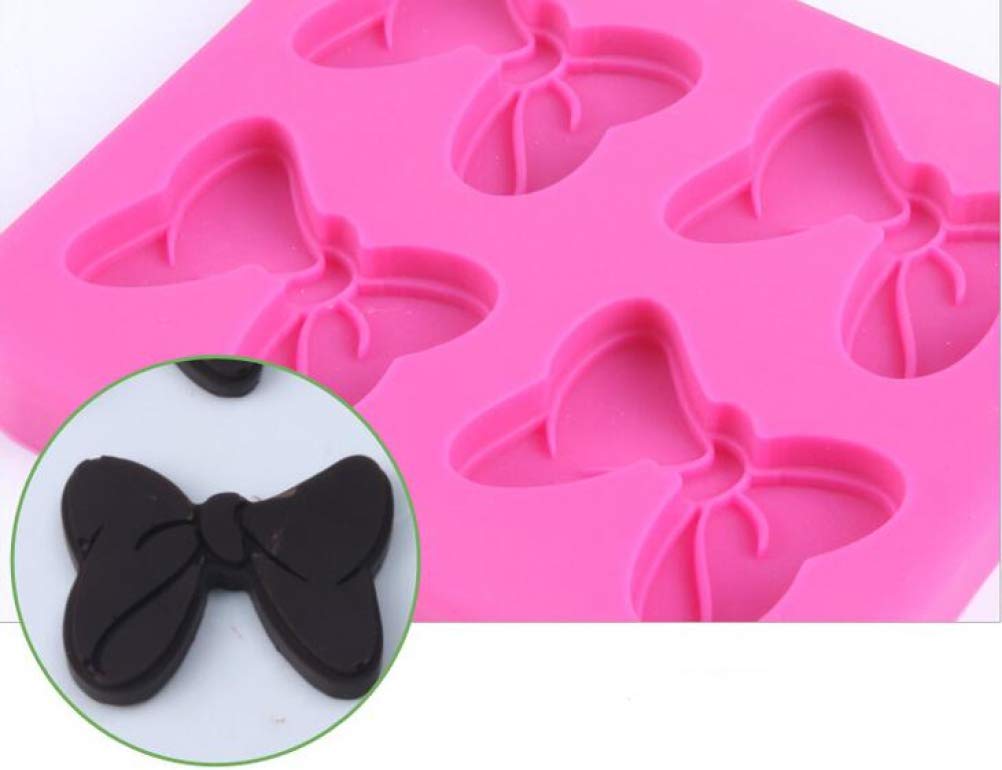 4-Hole 1 Pc Mouse Bows Cartoon Butterfly Tie Silicone Mold Tools For Make Chocolates Hard Candies Dessert Ice Cube Candle Cake B