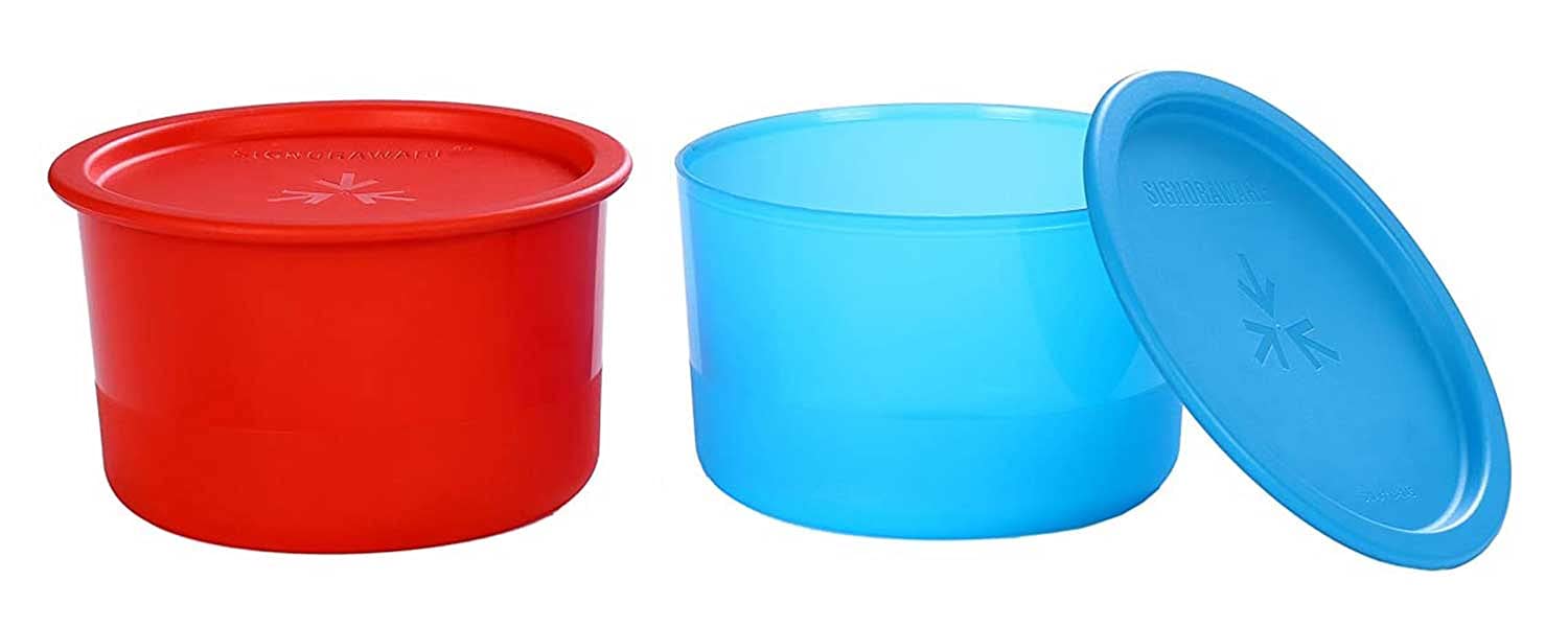 Signoraware Centre Press Container, 2 Litres, Set Of 1, Maroon