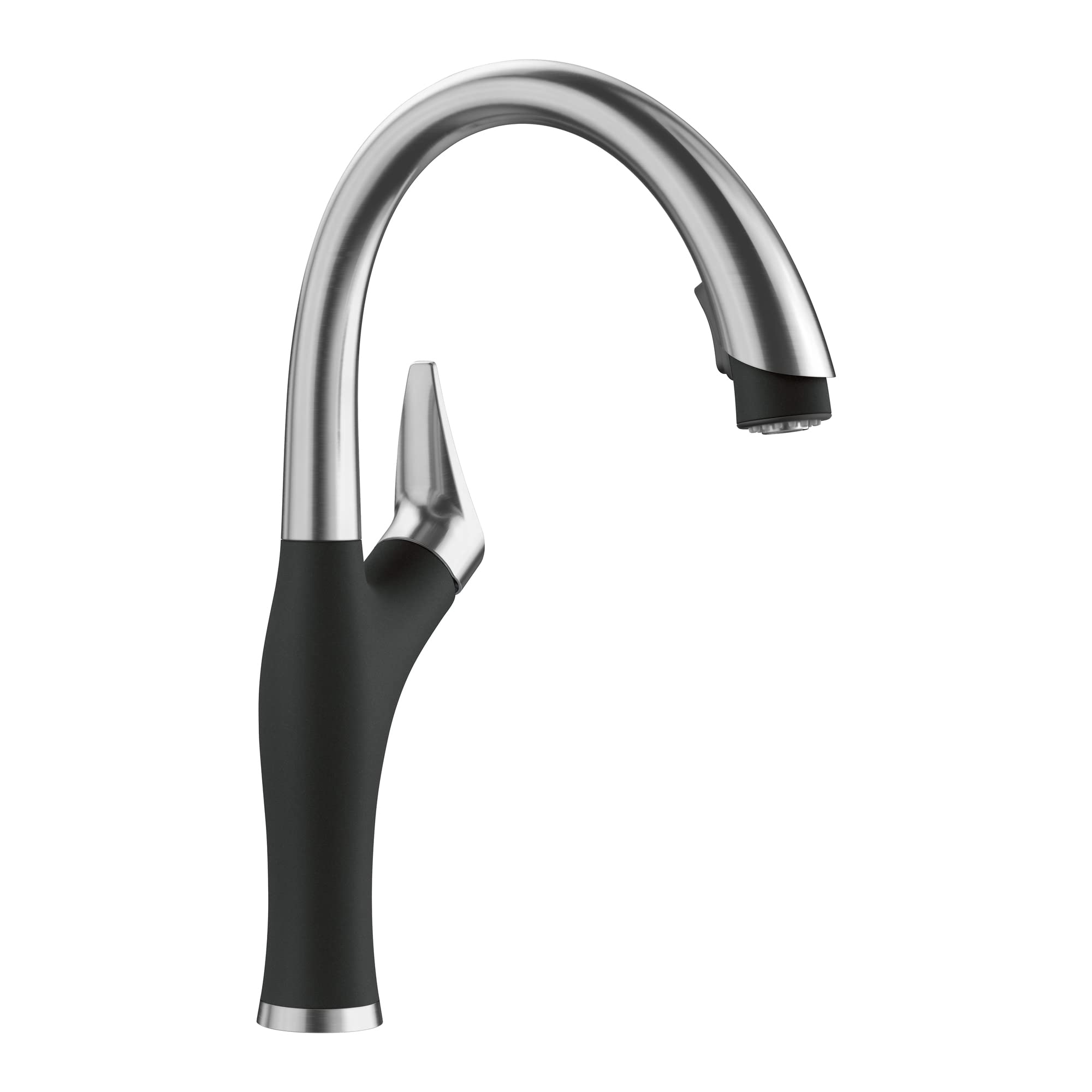 BLANCO 526401 Artona Fauet Kitchen Faucet, 1.5 GPM, Coal Black/Stainless