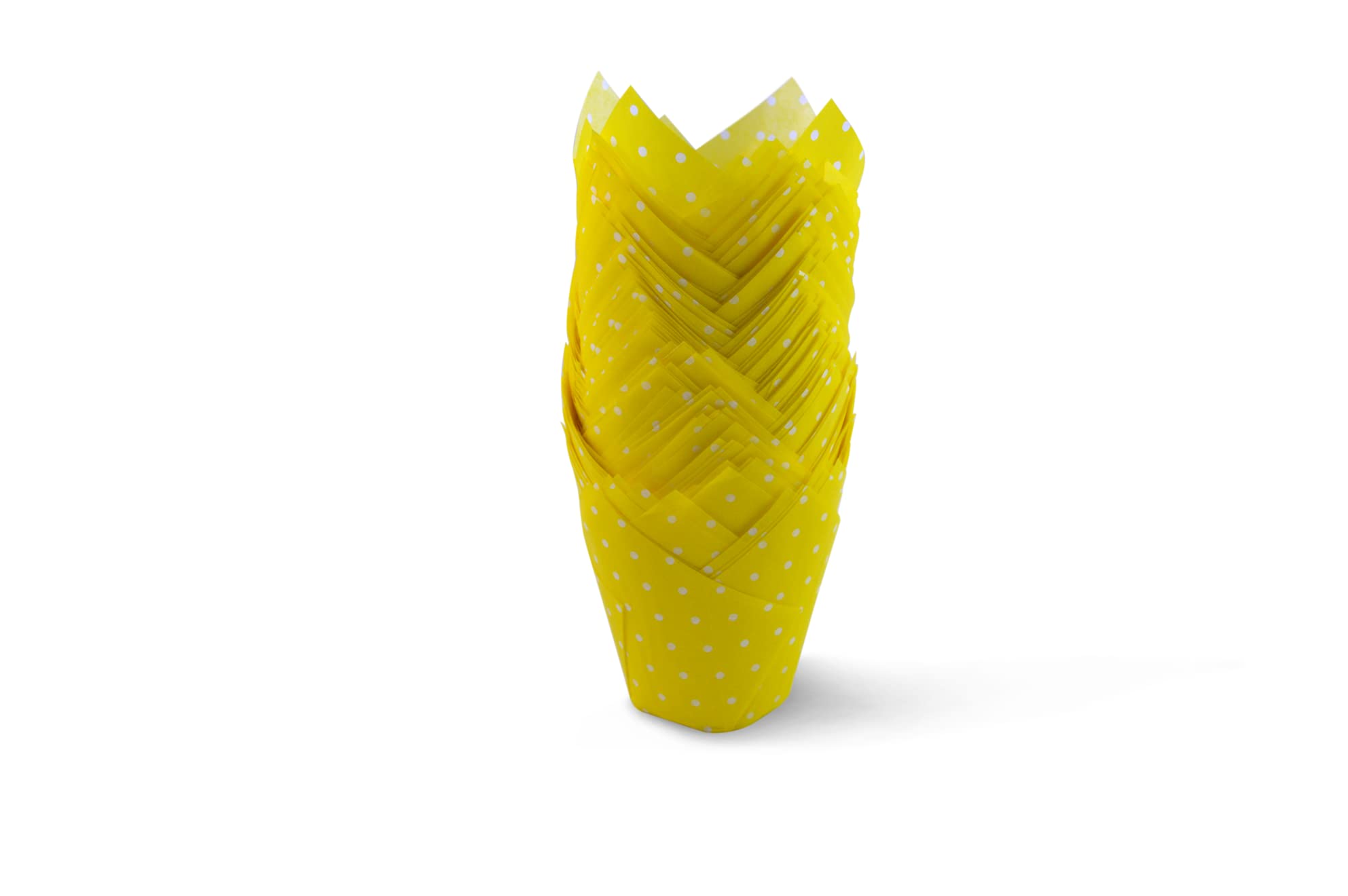 Simplegood Polka Dot Yellow Tulip Baking Cups Cupcake Liners Muffin Liners Greaseproof Paper 100