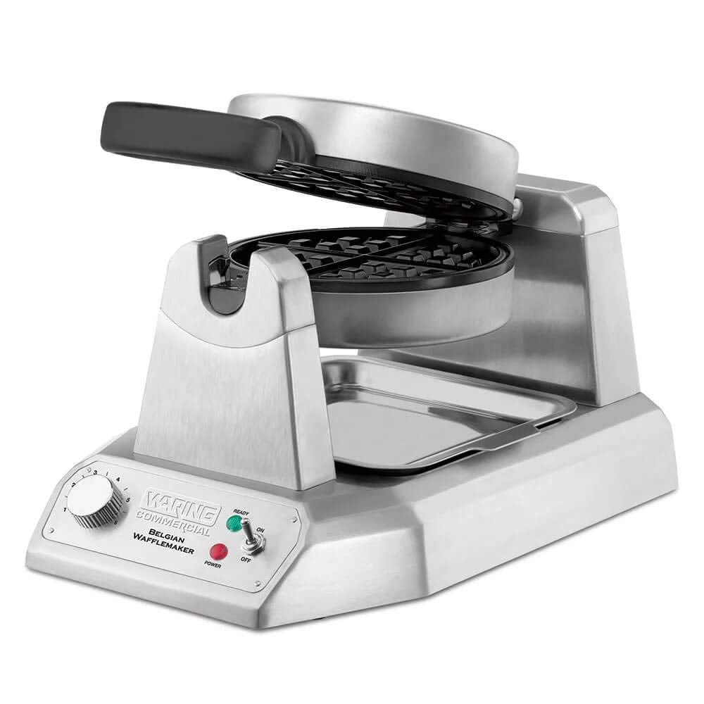 Waring Commercial Ww180X Heavy Duty Single Belgian Waffle Maker, Coated Non Stick Cooking Plates, Produces 25 Waffles Per Hour,