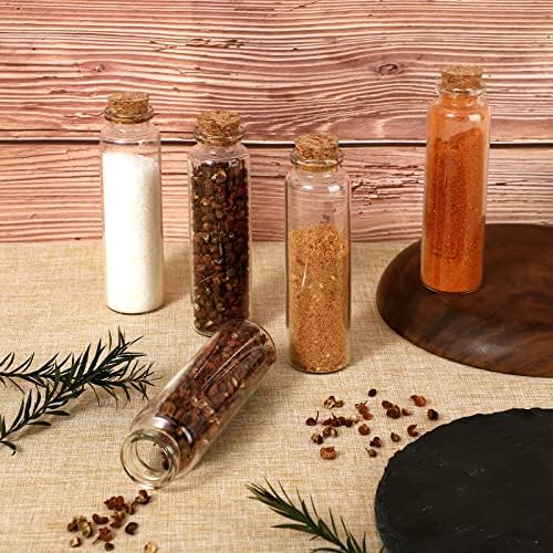 Tobwolf 12Pcs 50Ml / 1.7Oz Glass Spice Bottles, Silica Glass Seasoning Jars With Cork, Empty Spice Containers Seasoning Bottles,