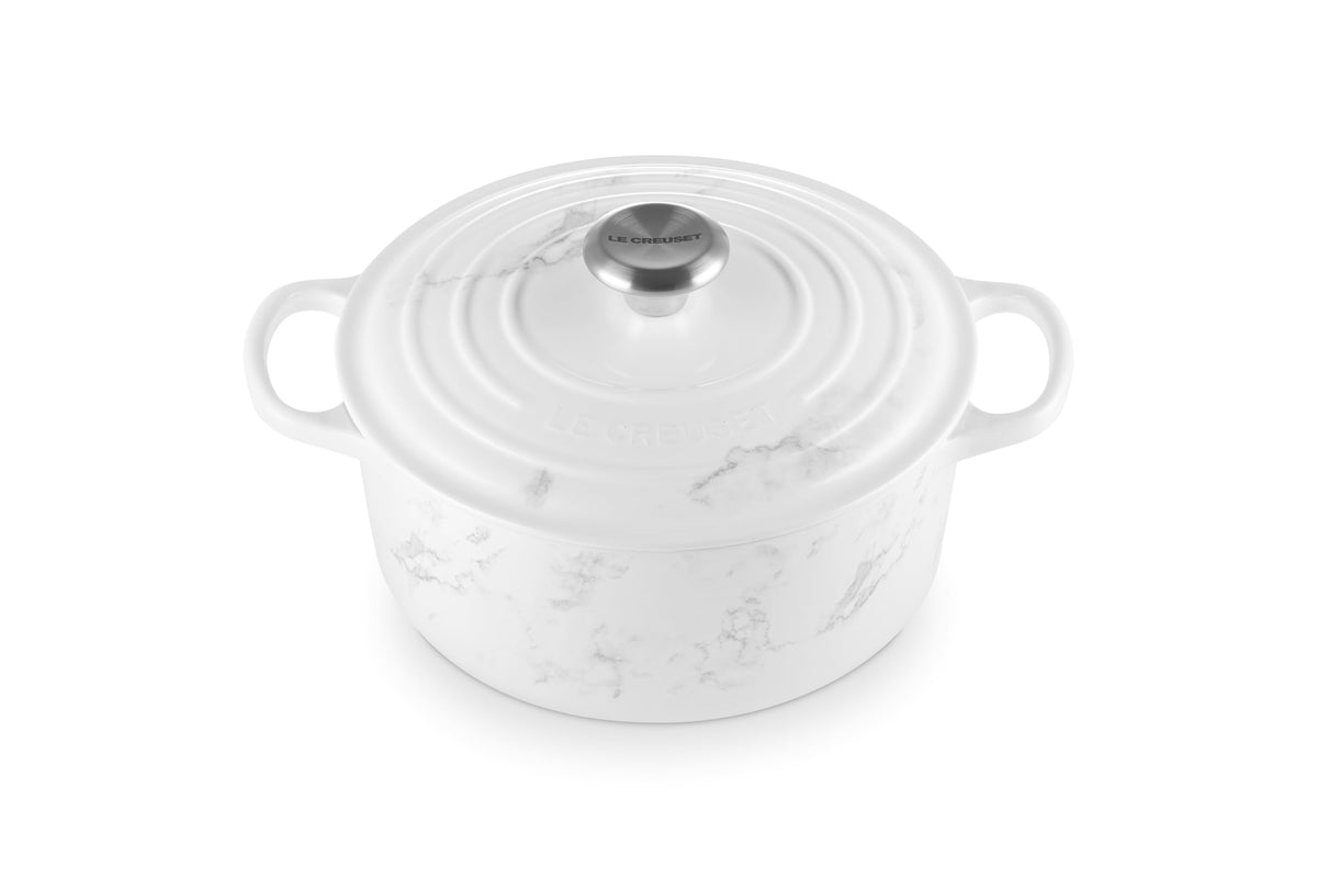 Le Creuset Signature Enameled 4.5 Qt. Round, Marble Collection Cast Iron Dutch Oven