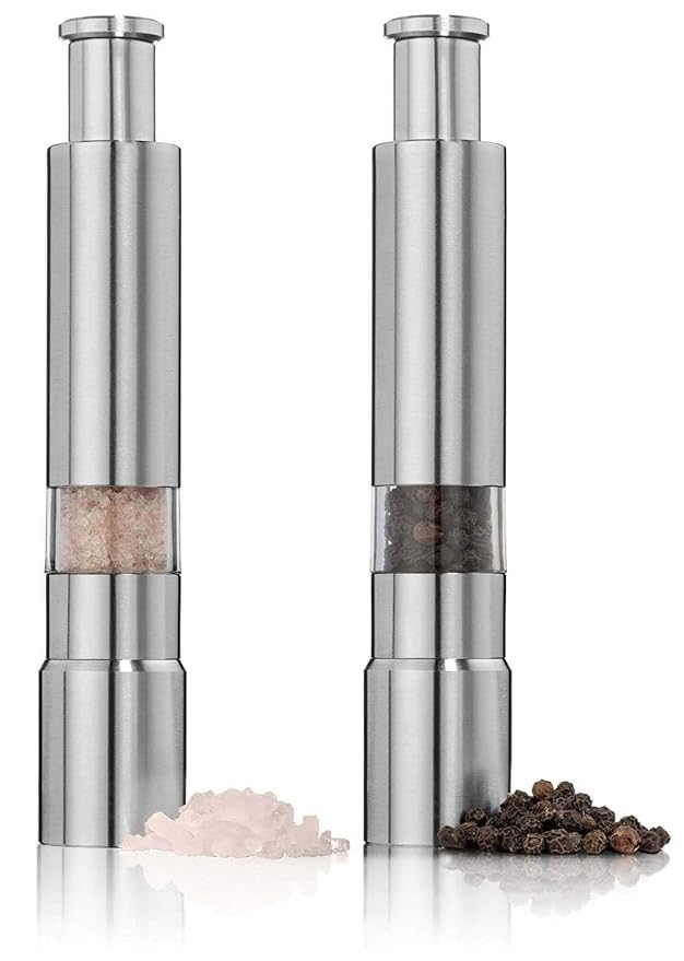ANUVYA Salt Pepper Grinder Set Spice Grinders and Mill Shaker Thumb Press