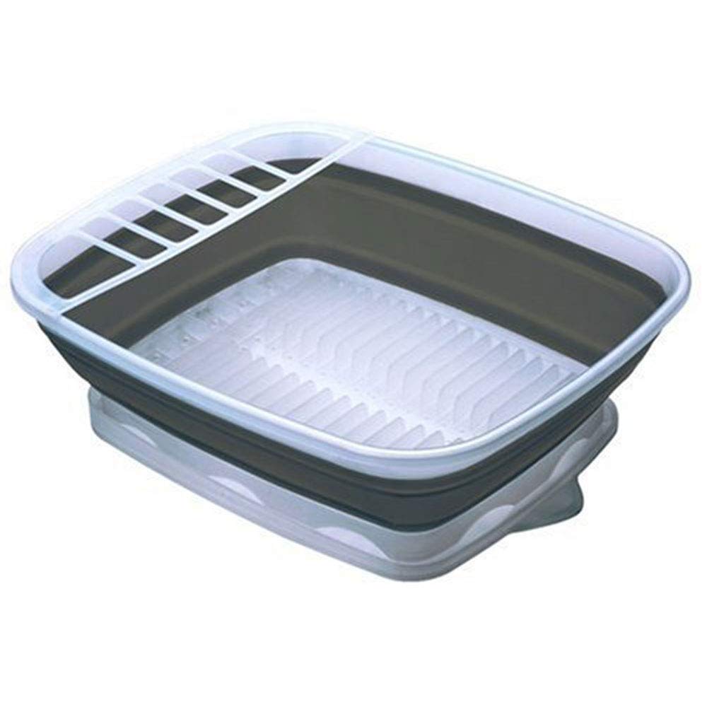 Progressive International Collapsible Dish Rack With Drain Board, Cdd-100, Perfect For Rv Sink, Camping Dish Tub