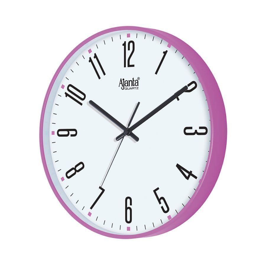 Ajanta 11 Inches Step Movement Wall Clock For Home And Offices (Pink)