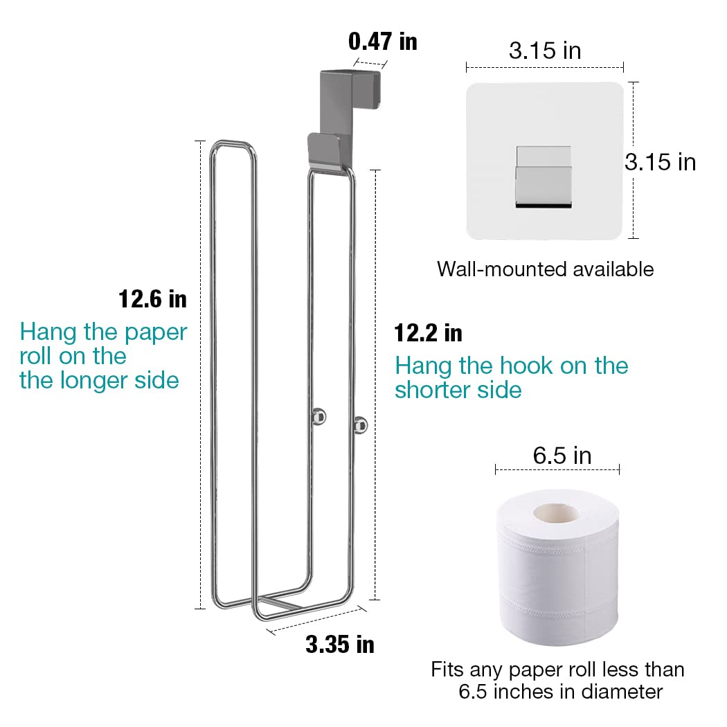 Conworld Toilet Paper Holder Brushed Nickel for 6 Roll Tissue  2 Packs Bathroom Toilet Paper Storage Over The Tank  Stainless Steel Rustproof Hanging Toilet Roll Holder for Bathroom  RV  Camper Silver