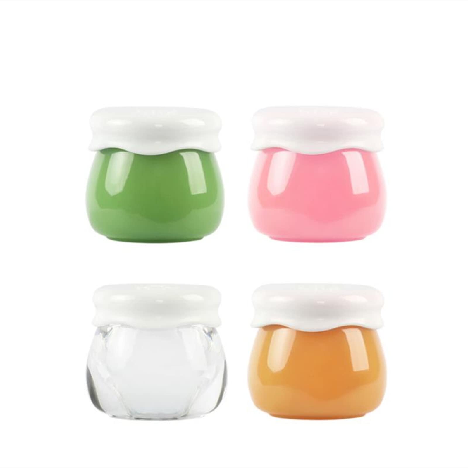 Multicolor Travel Containers  4 Pack Refillable Acrylic Creams Jars with Lids, Small Travel Accessories Pot Jars for Face, Hand
