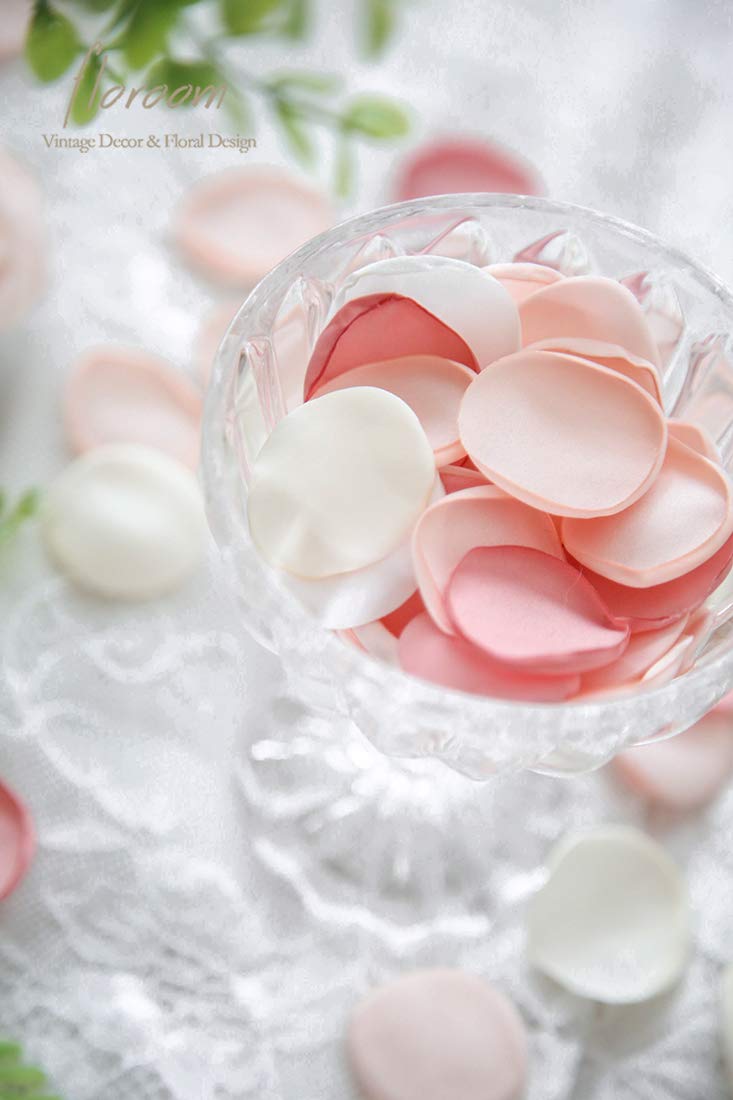 Floroom 500Pcs Rose Petals Blush Pink Faux Silk Flower Petals For Wedding Flower Girl Basket Aisle Scatter Cake Dinner Table Cen