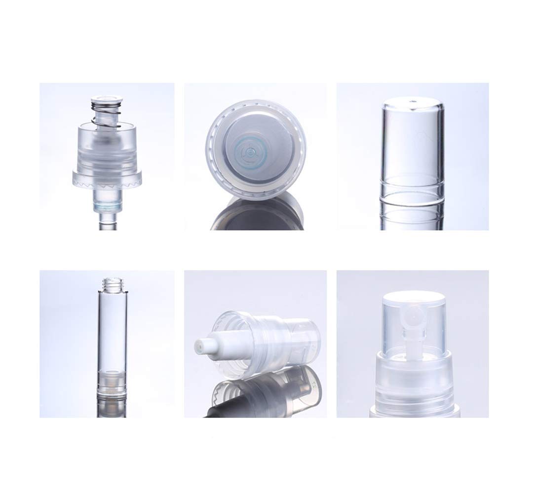 12Pcs 5ml/0.17oz Airless Pump Bottle Portable Empty Refillable Clear Plastic Airless Vacuum Pump Bottle Cosmetic Make-up Cream Lotion Sample Packing Toiletries Liquid Storage Container Vial Jars