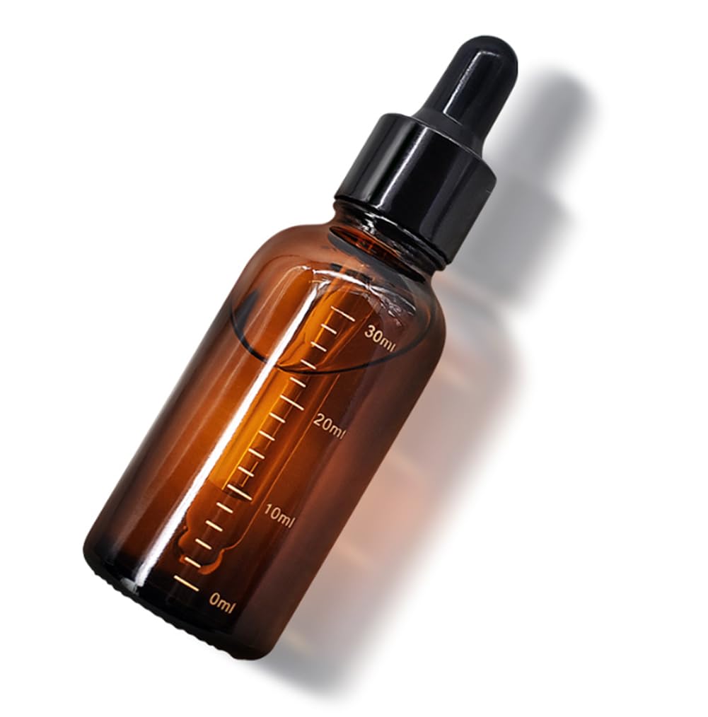 Tupandy 3Pcs 100Ml/3.4Oz Empty Amber Glass Dropper Bottles Refillable Glass Graduated Eye Dropper Container Storage Jar Pot Hold