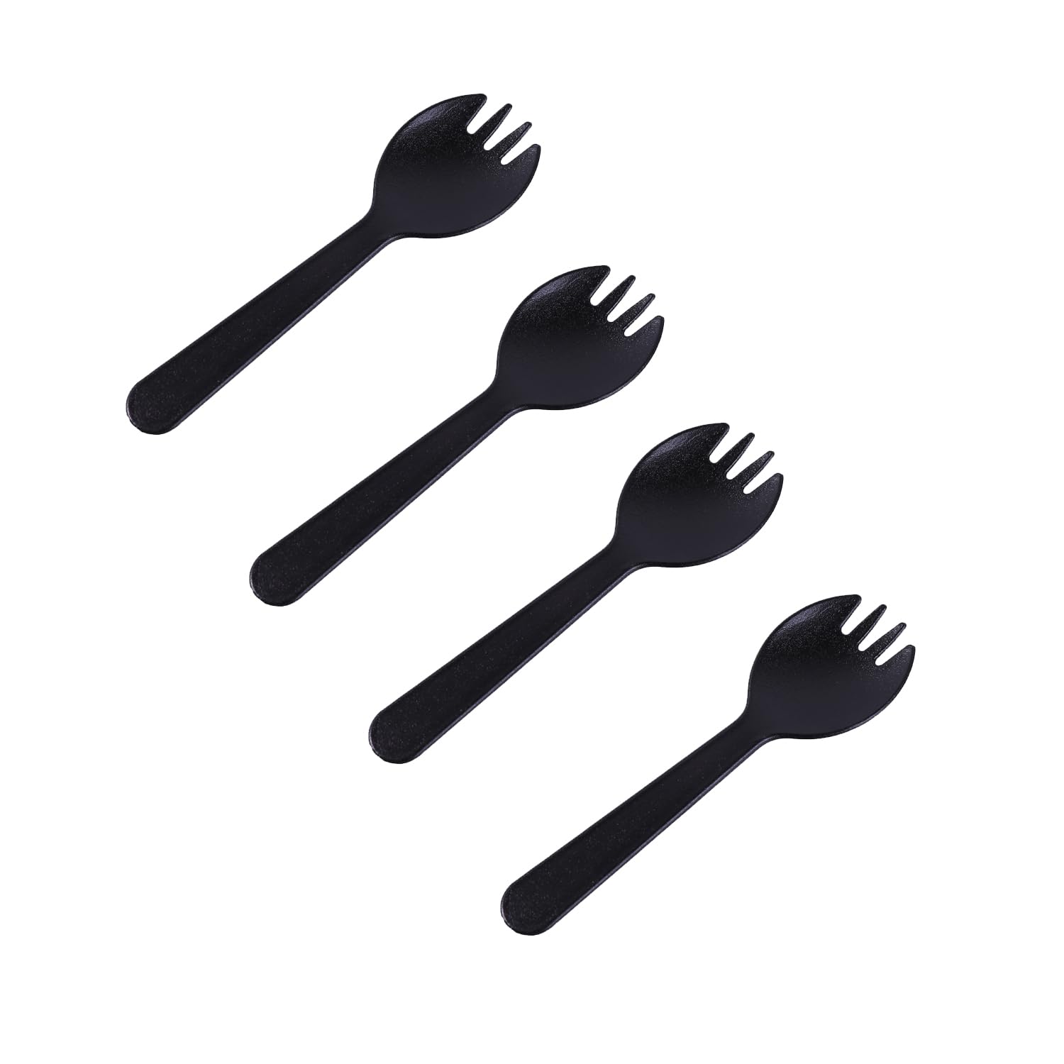 100 Pcs Disposable Plastic Forks Individually Wrapped 2 In 1 Spork Spoons Cake Dessert Ice Cream Salad Fruit Serving Tasting Sco