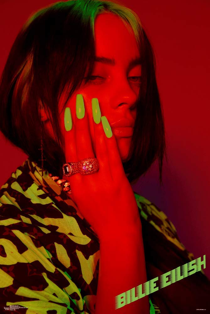 Scorpio Posters Billie Eilish - Red Poster - Officially Licensed - 24'' X 36''