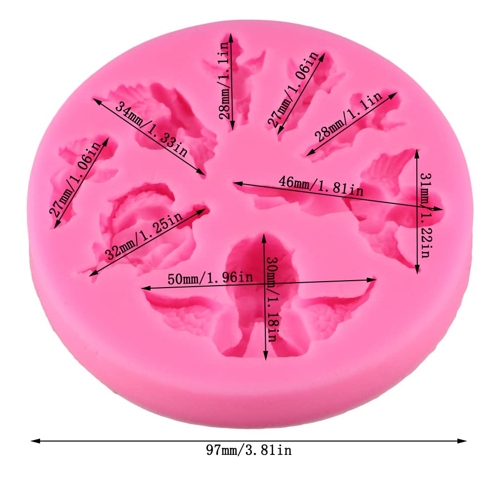 8 Fairy Sizes Shapes Angel Baby 3D Boy Wing Silicone Mold Tools For Make Chocolates Hard Candies Desserts Ice Candles Soap Bakin