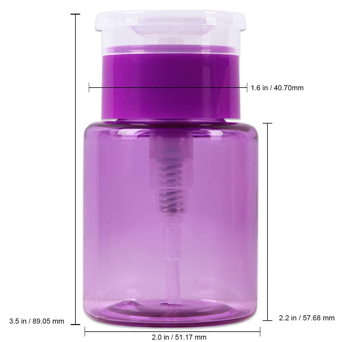 3Oz Push Down Pump Dispenser Flip Top Cap Refillable Empty Bottle - Color: Purple - Lockable Travel Cosmetic Packaging Empty Bot