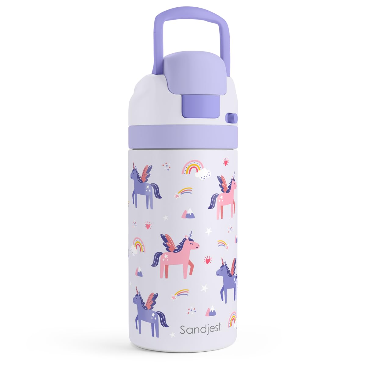 Unicorn Kids Insulated Stainless Steel Water Bottle 16 Oz, Travel Tumbler for School, Sports for Girls, Birthday, Back To School