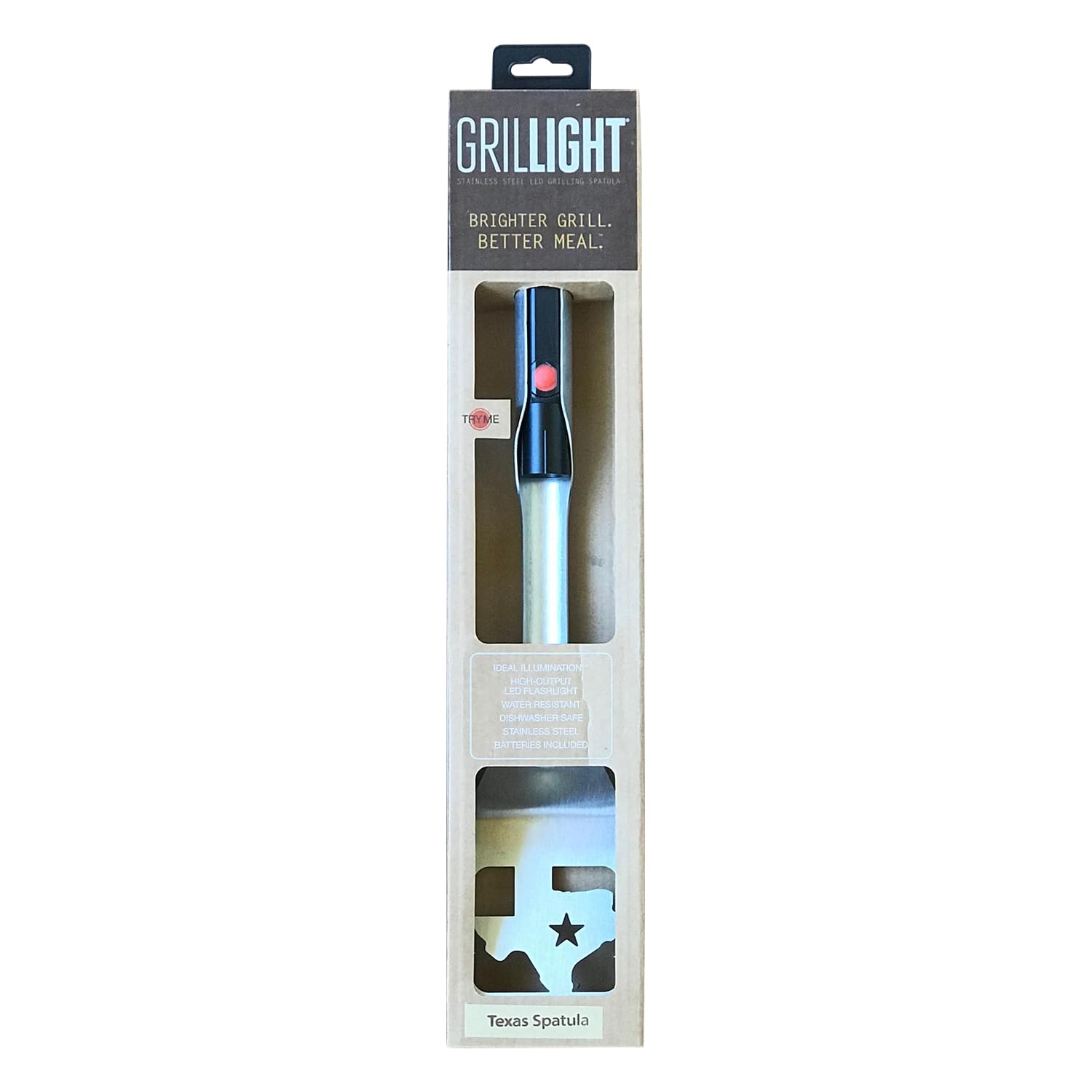 Grill Light Lone Star Texas Smart Grill Spatula Turner - Restaurant Grade Stainless Steel | Bright Led Light To Grill In The Dar