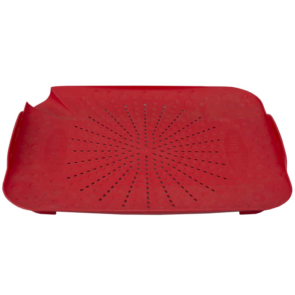 Kitchen Sink Colander Board (Red), By Home Basics | Strainer Over Sink For Rinsing And Chopping Produce | Plastic Cutting Board