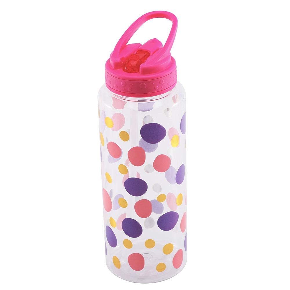 Cute Water Bottle with Straw for Girls Women  BPA FREE Tritan &Leak Proof & Carry Handle & Pretty Design  32oz/950ml (Dot)