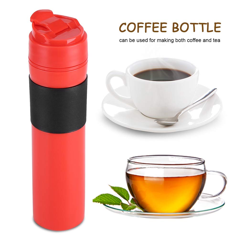 Zerodis 350Ml Portable Tea And Coffee Maker Bottle Coffee Press Bottle Travel French Press Coffee Maker For Commuter Camping Out