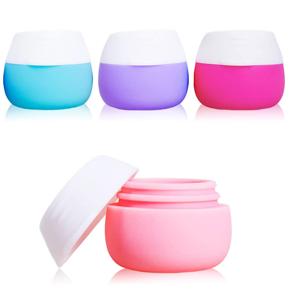 Travel Containers For Toiletries, Gemice Silicone Cream Jars, Tsa Approved Travel Size Containers Leak-Proof Travel Accessories