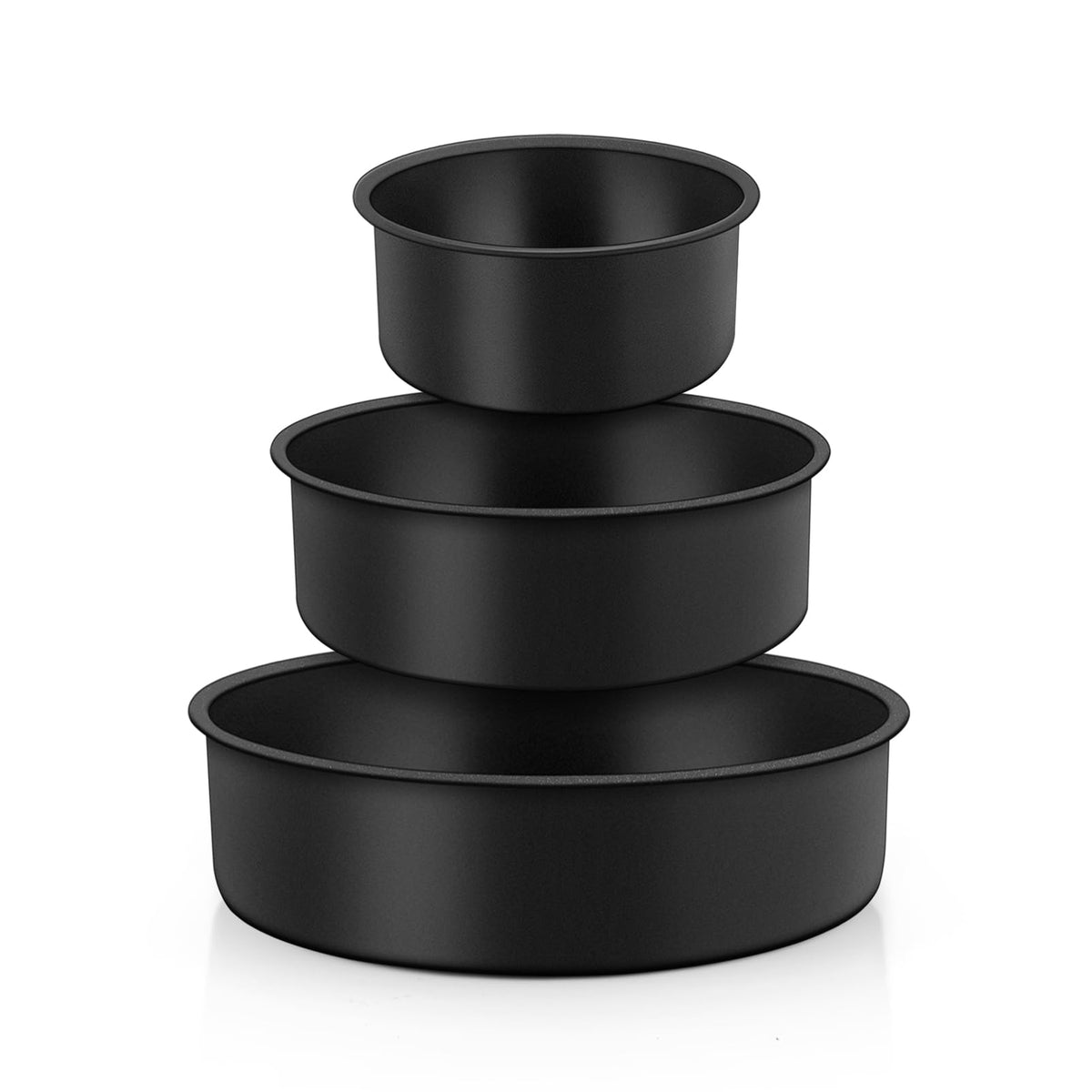 Teamfar Cake Pan, 4'' / 6''/ 8'' Round Baking Tier Pan Set, With Non-Stick Coating Stainless Steel Core, For Steaming Serving, H