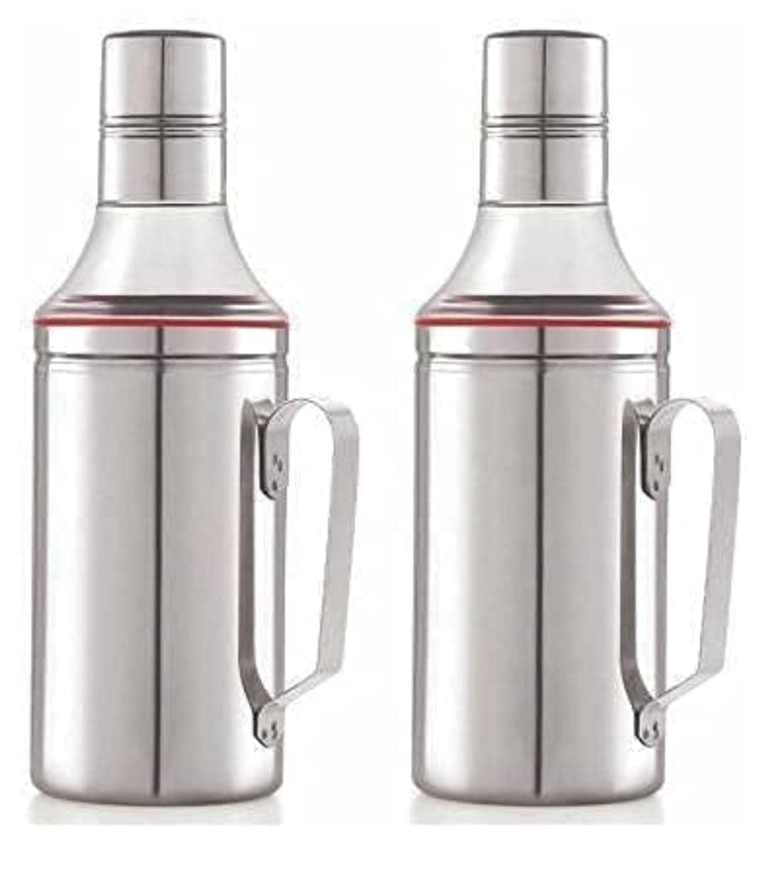 Inkulture Stainless Steel Oil Dispenser With Nozzle 1 Litre (1000 Ml), Pack Of 02 | Oil Can | Oil Pourer | Oil Pot | Oil Bottle 