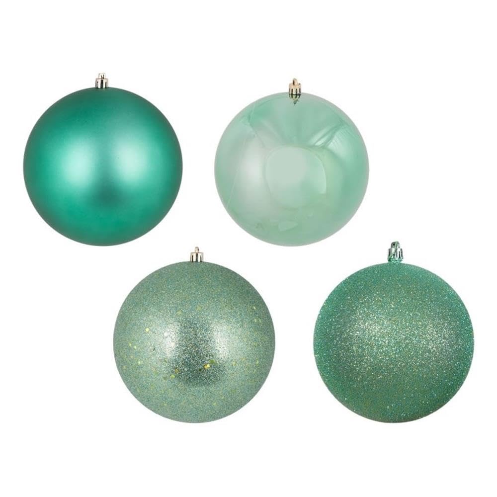 Vickerman N591544DA Ball Ornaments with 4 Separate finishes, 6, Seafoam