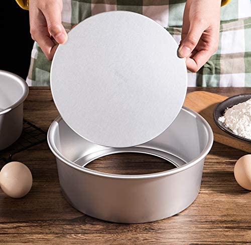 Flunyina 4-Inch Aluminium Round Cake Pan Chiffon Cake Mold Baking Mould With Removable Bottom, Set Of 8