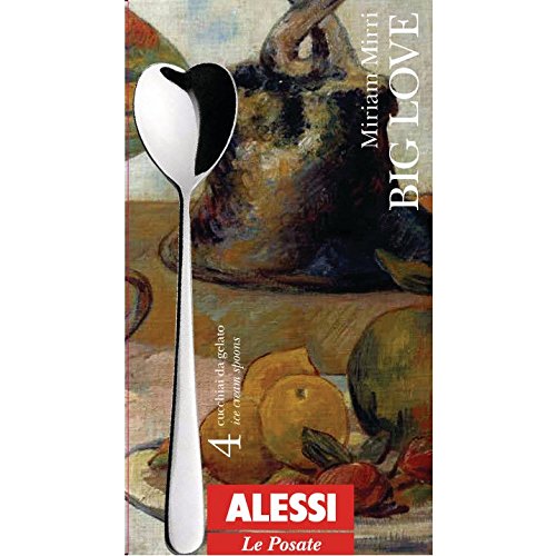 Alessi Ammi01Cus4 Big Love - Design Ice Cream Spoons Set In 18/10 Stainless Steel, Mirror Polished, 4 Pieces