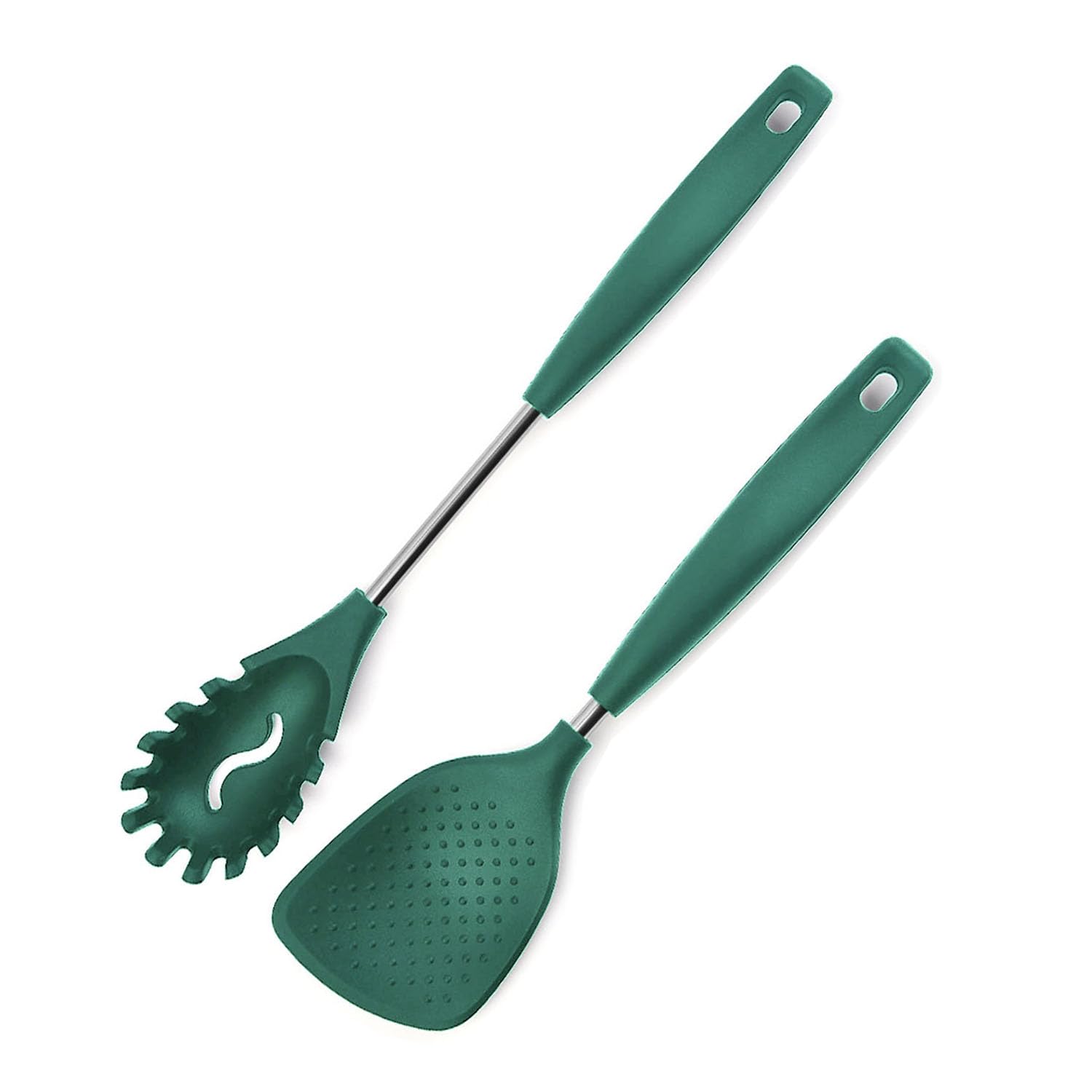 Besillia Silicone Stainless Steel Spatula Serving Spatula Versatile Tools Cooking, Baking And Mixing, Noodle Pasta Rice Spoon Se