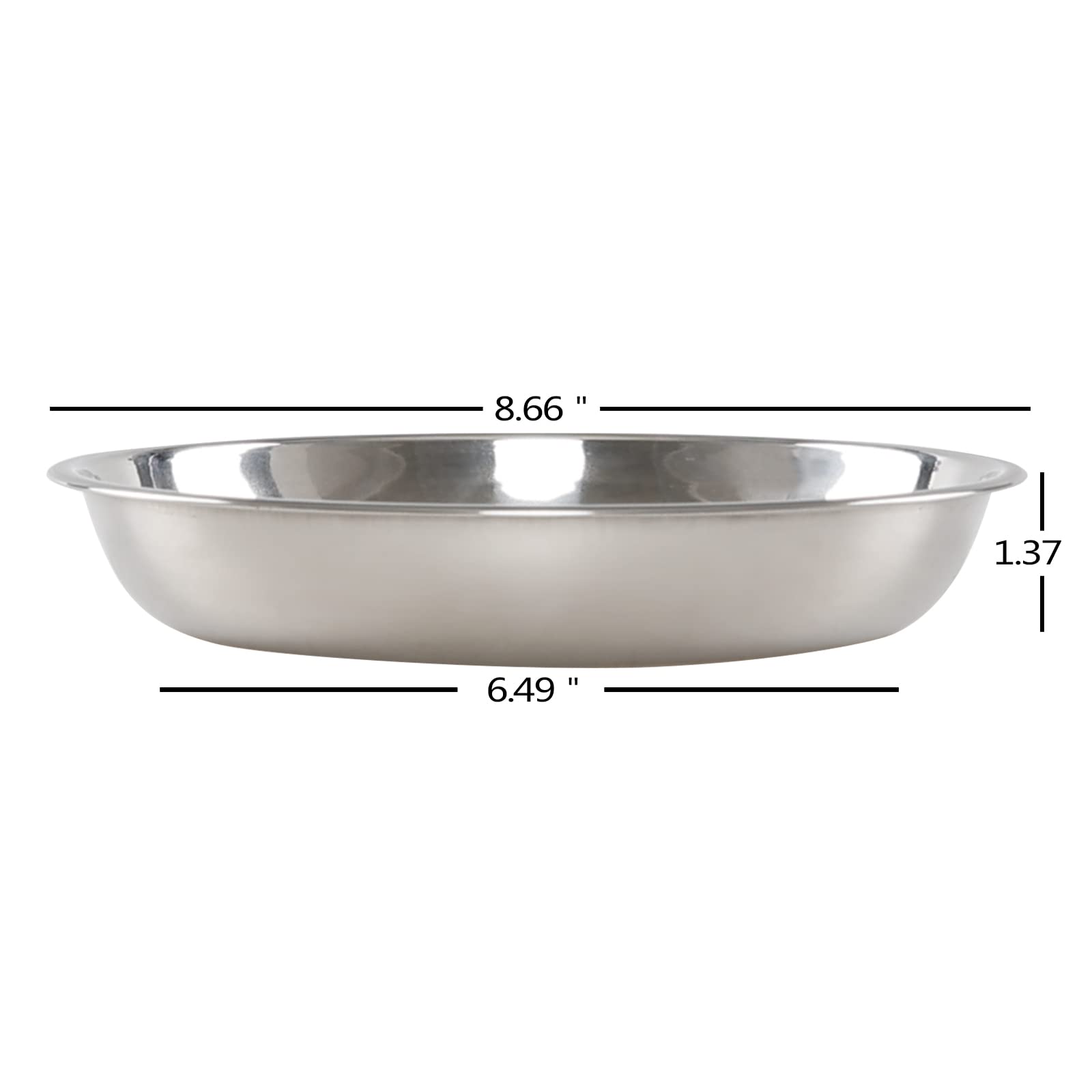Rinboat Stainless Steel Round Plates, Camping Dinner Plates, 4 Packs, 8.66 Inches