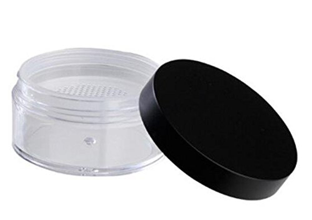 Teensery 2 Pcs 50G 50Ml Plastic Empty Powder Puff Case Face Powder Blusher Makeup Cosmetic Jars Containers With Sifter Lids