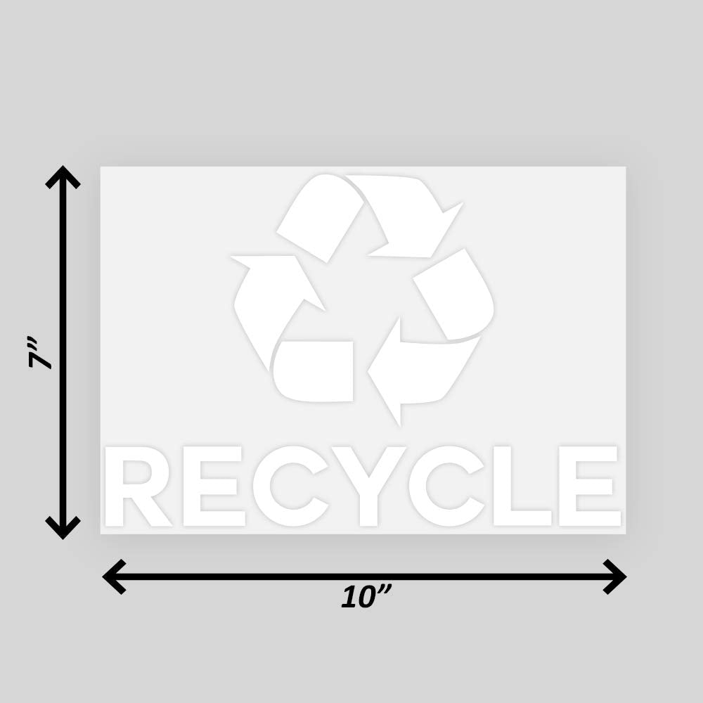 Ignixia Recycle Symbol Sticker Decal To Organize Trash Cans/Garbage Containers, Recycle Sign Decal Plotter Cut Vinyl Outdoor Rec