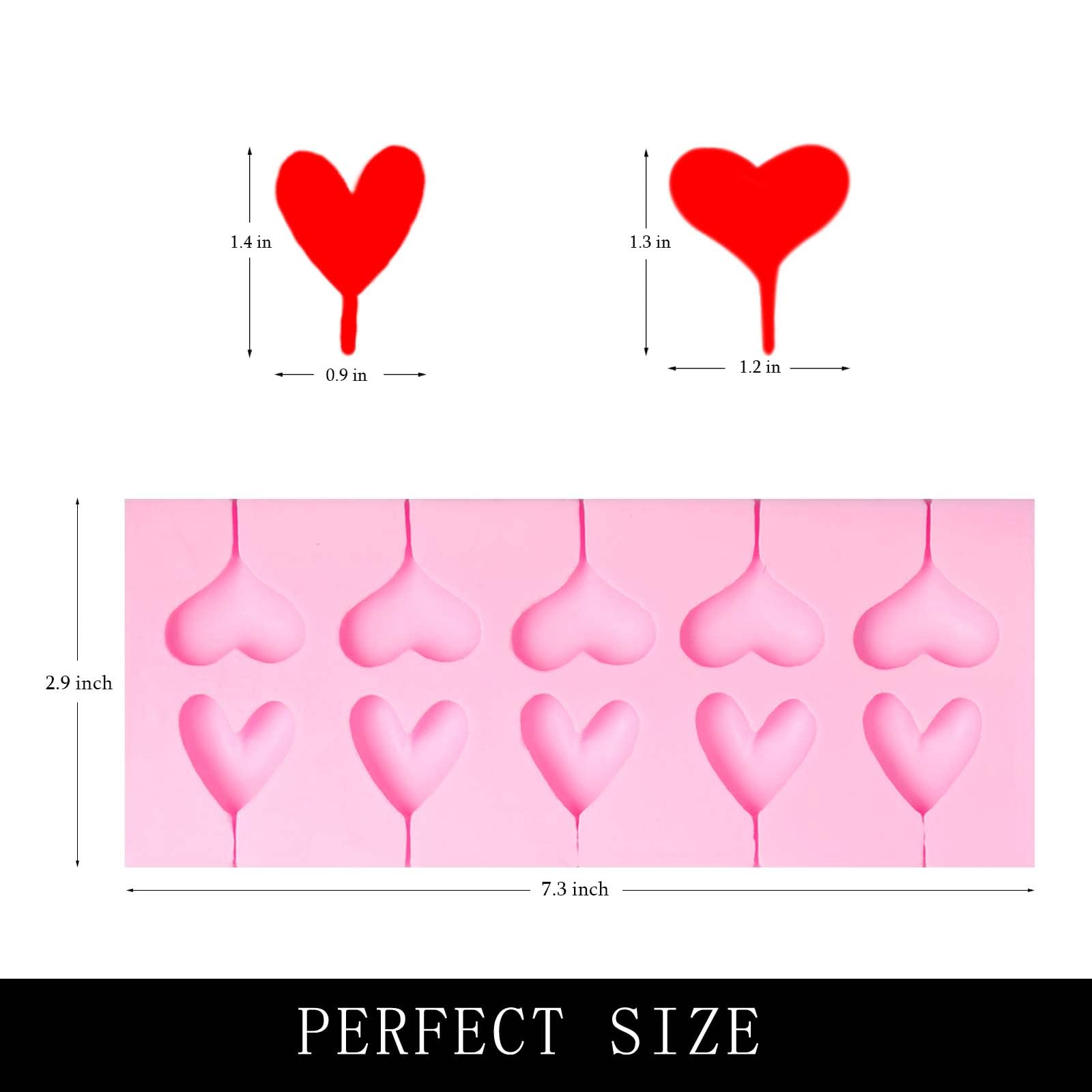 Heart Shaped Lollipop Chocolate Silicone Molds, 2 Packs 10-Cavity Candy Molds For Valentine'S Day, Wedding Cake Decoration Cupca