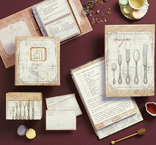 C.R. Gibson Rustic Silverware Recipe Book, 8.32'' W X 9.4'' H X 1.75'' D