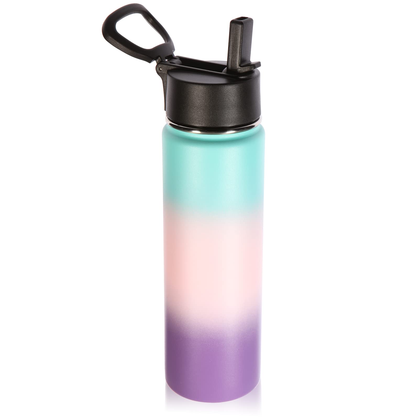 Volhoply 22 Oz Insulated Water Bottles With Straw Lid, Stainless Steel Sports Bottle With Handle, Double Walled Vacuum Metal Tra