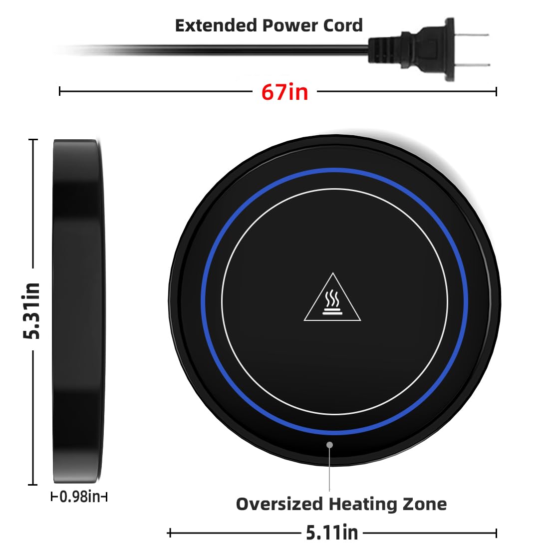 Dimux Coffee Mug Warmer, Electric Beverage Warmers For Office Home Desk Use, Smart Cup Warmer Thermostat Coaster For Hot Coffee