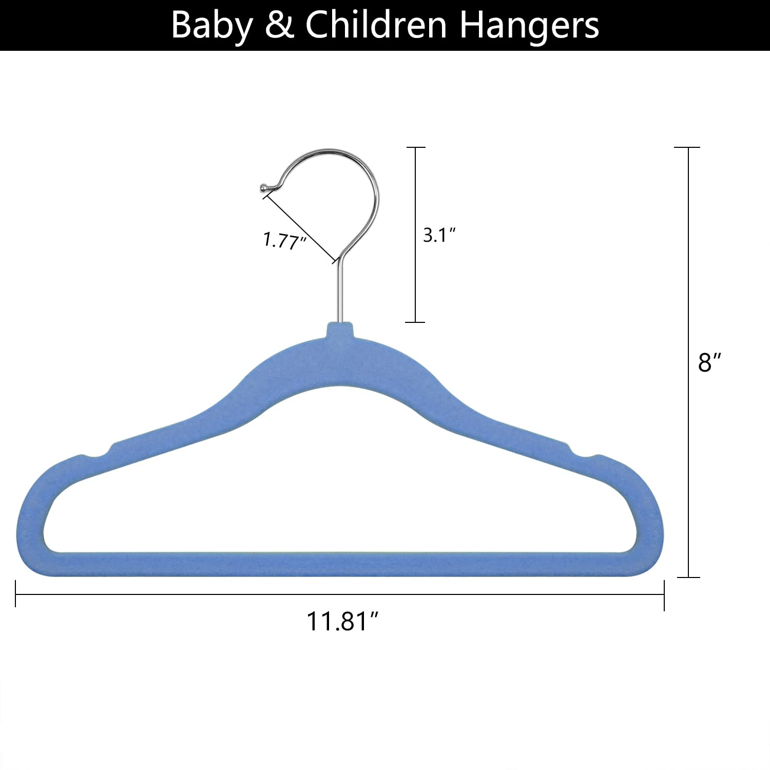 Goodtou Velvet Baby Hangers Kids Hangers For Closet Infant Childrens Hangers Kids Clothes Hanger - Blue