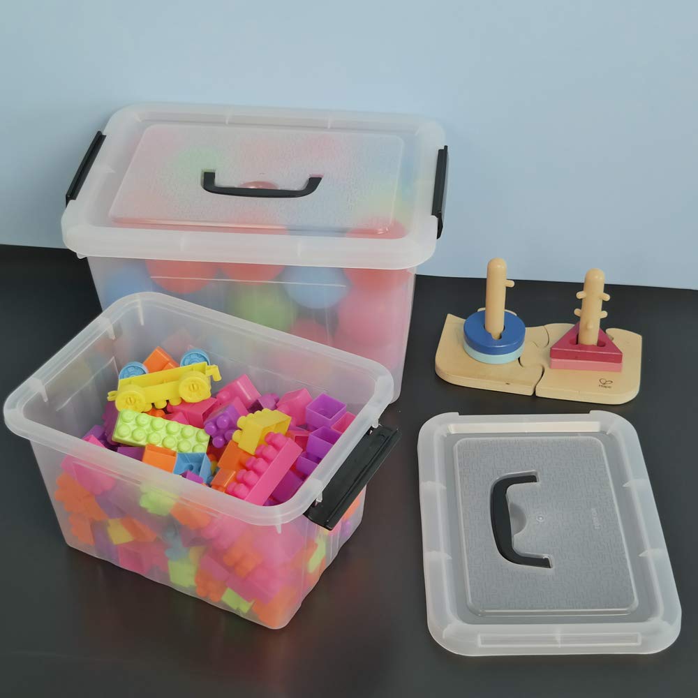 Obstnny 12 Quart&6 Quart Plastic Latching Box With Handles  Clear Storage Bins with Lid