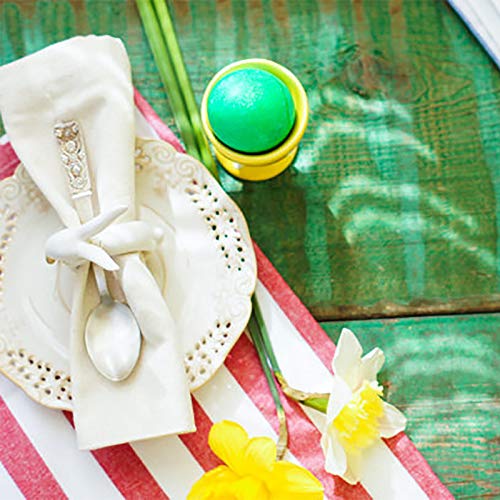 Easter Rabbit Porcelain Napkin Rings, Set Of 4 Vintage White Bunny Ceramic Napkin Rings For Easter Dinner Weddings Parties, Hand